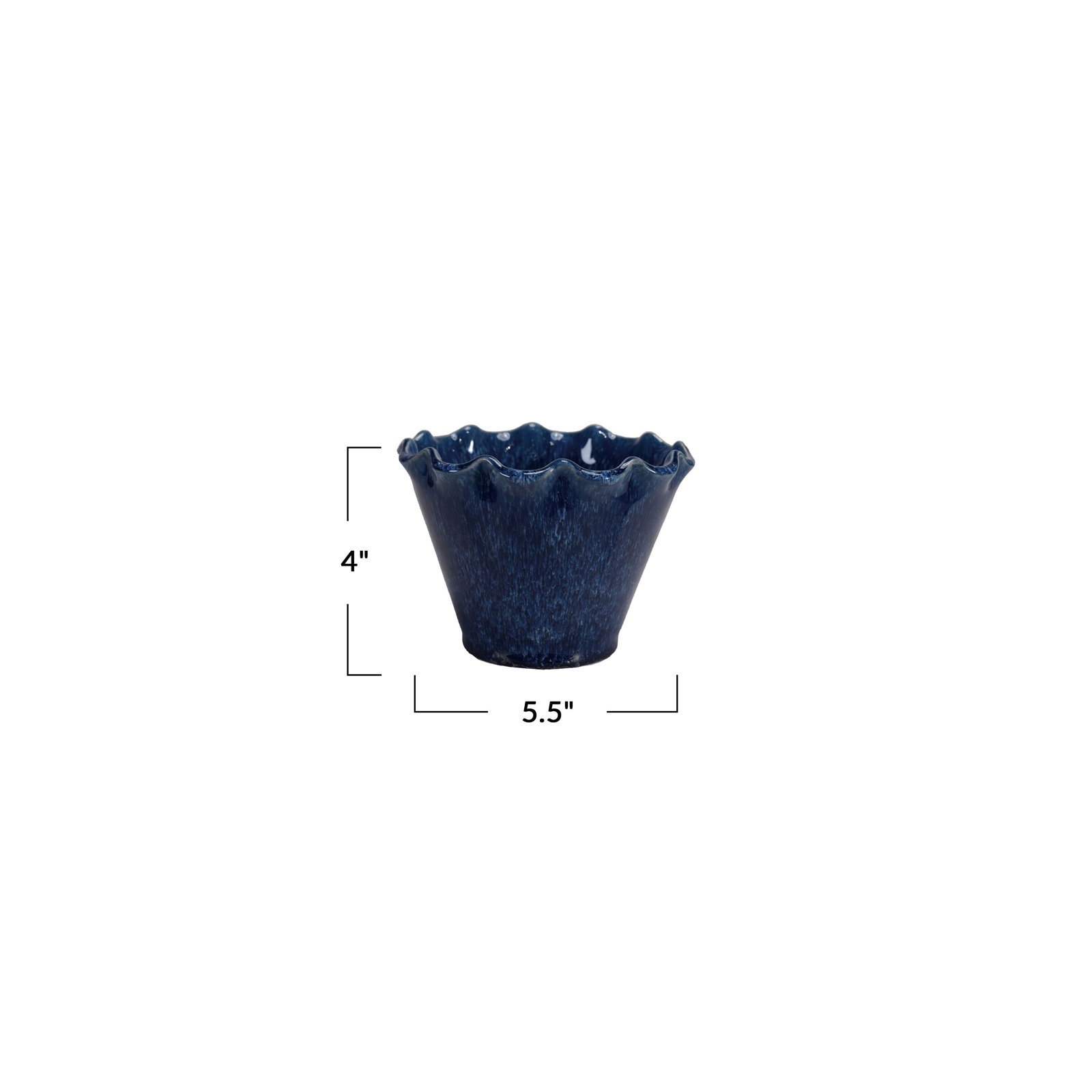 Stoneware Pot Planter, 4.125" H x 5.5" W x 5.5" D