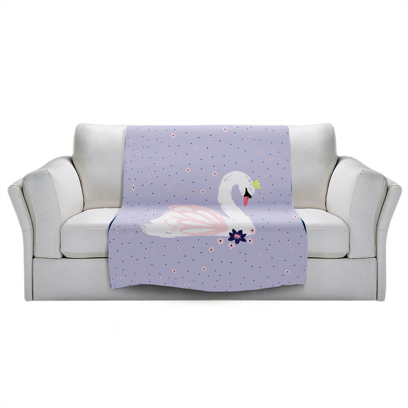  Couverture Swan 1, 68 po x 80 po, Mauve clair