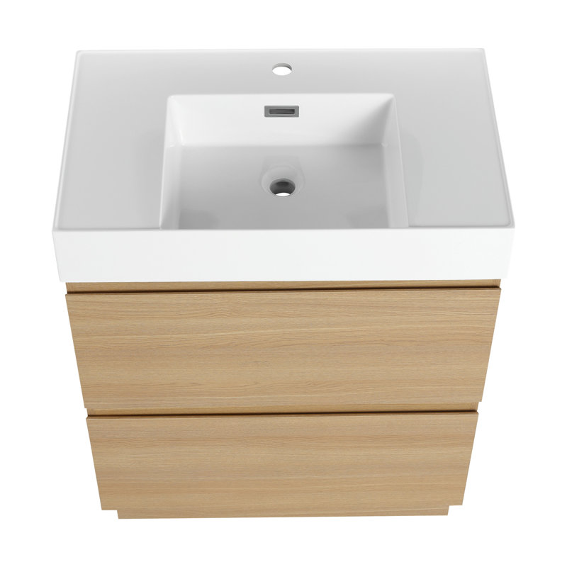 Ensemble de meuble-lavabo 30 po avec lavabo simple, Chêne