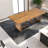 Spacious Modern Oak Dining Table, Solid Wood Waves Design For 6
