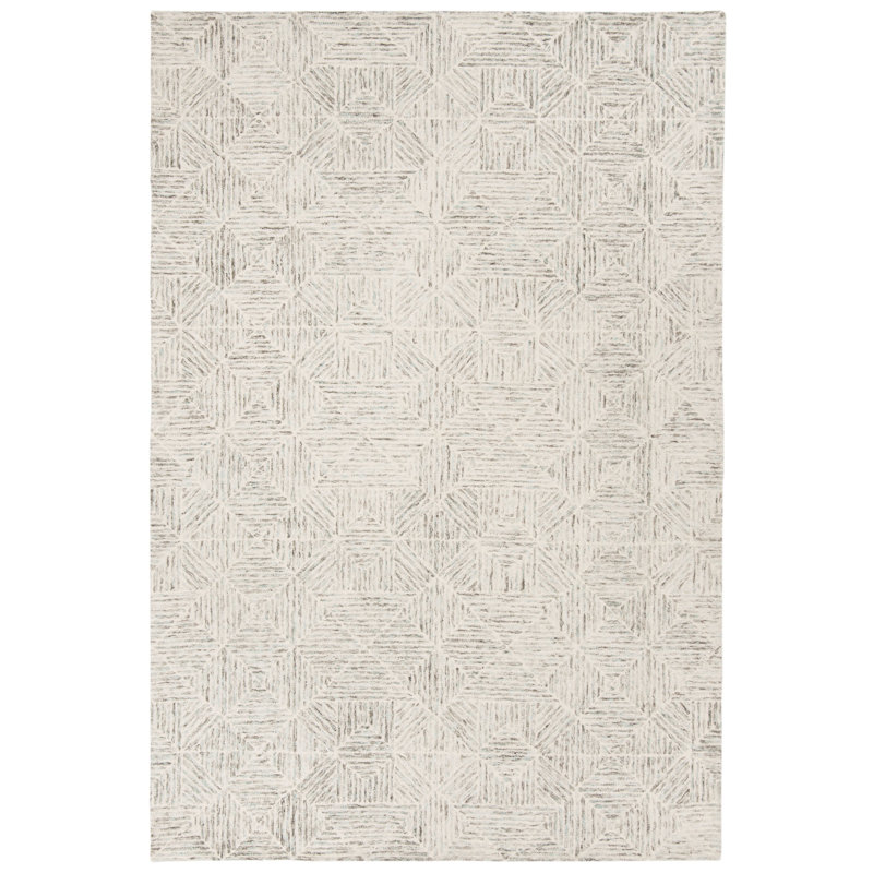 Geometric Wool Hand Tufted Area Rug, Rectangle 183 x 274 cm