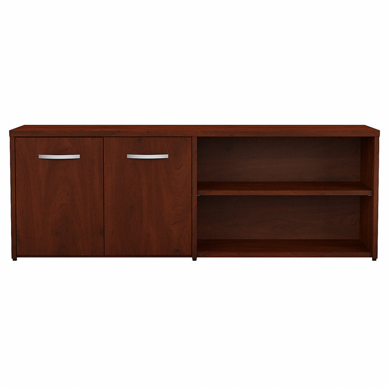 Bush Business Furniture Studio C Low Storage Cabinet with Doors and Shelves, Hansen Cherry