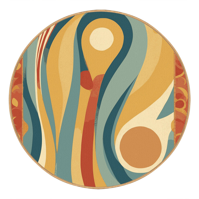 Groovy Curl Rug, Round 7'