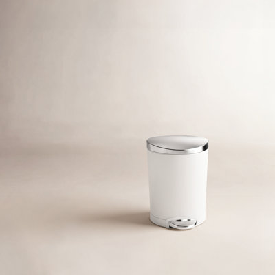 simplehuman 1.6gal Semi-Round Step-On Can