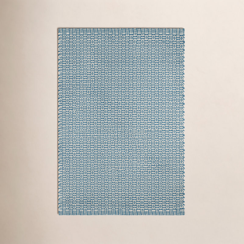Miss Muffet Handwoven Cotton Rug, Rectangle 2' x 3', French Blue