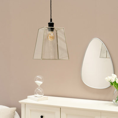 19 cm H Square Glass Lamp Shade ( Clip On )