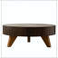 Table basse ronde ronde avec 3 pieds en bois massif-2120549988