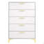 Commode rectangulaire blanche à 5 tiroirs Karena-1713383336