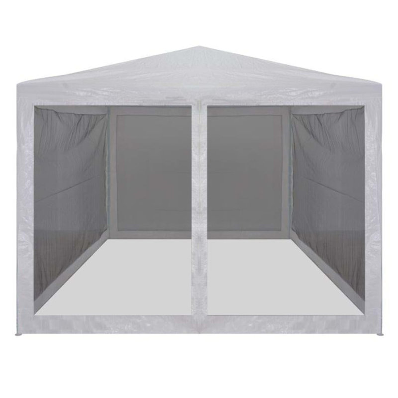 Manatuto 3m x 3m Steel Party Tent, White, 3 x 3 m, with 4 Sidewalls