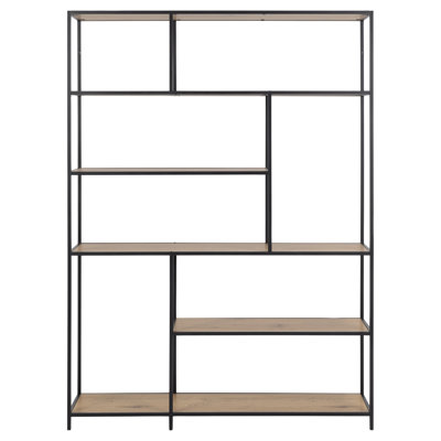 Manzer 185cm H x 135cm W Steel Etagere Bookcase