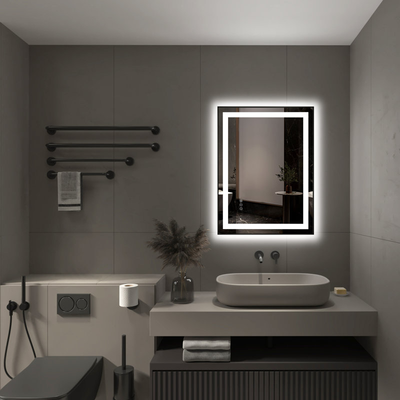 Dokes Super Bright Front & Back LED Lighted Anti-Fog Tempered Glass Bathroom/Vanity Mirror with ETL , 24" x 32"