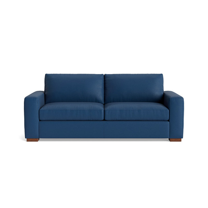 Couch Potato Leather Sofa (85"), Leather - Deep Blue