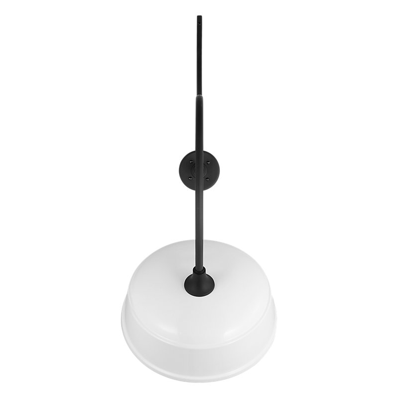 Thomas O'Brien, "Academy 26.5" Anchored Larrabee Barn Light in Matte Black with 16" Green Rockhouse Shade, White