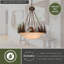 Luminaire suspendu rustique en bronze bruni à 4 lumières avec abat-jour en flocons d'ambre et 4 lumières Yellowstone-38719418