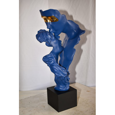 Betzabeth Abstract Modern Lovers White Resin Statue 12" x 8" x 26"H