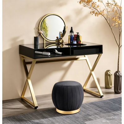 Bureau de coiffeuse avec miroir et plateau à bijoux Coleen