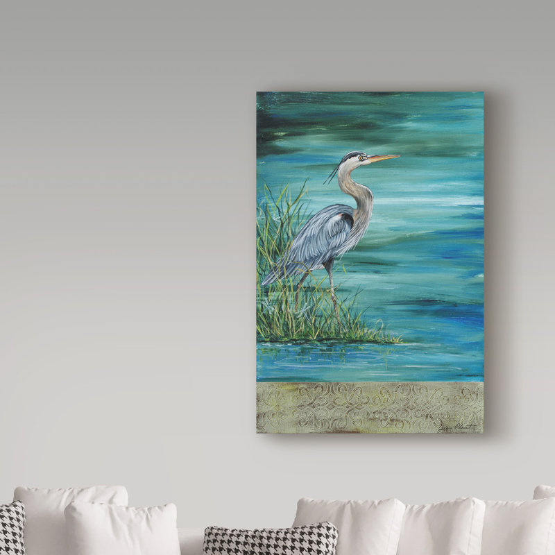 « great blue héron », reproduction d’impression sur toile tendue, H 32 po x l 22 po x P 2 po