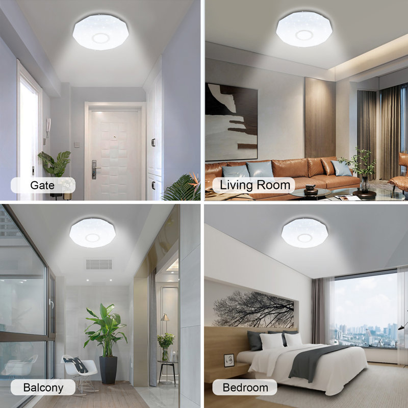 Semi Flush Mount, 18 W, 7cm H x 34cm W x 34cm D, Plastic