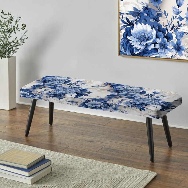 Banc victorien bleu cobalt Cameo