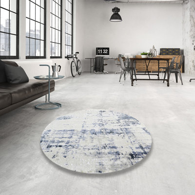Tapis bleu/gris