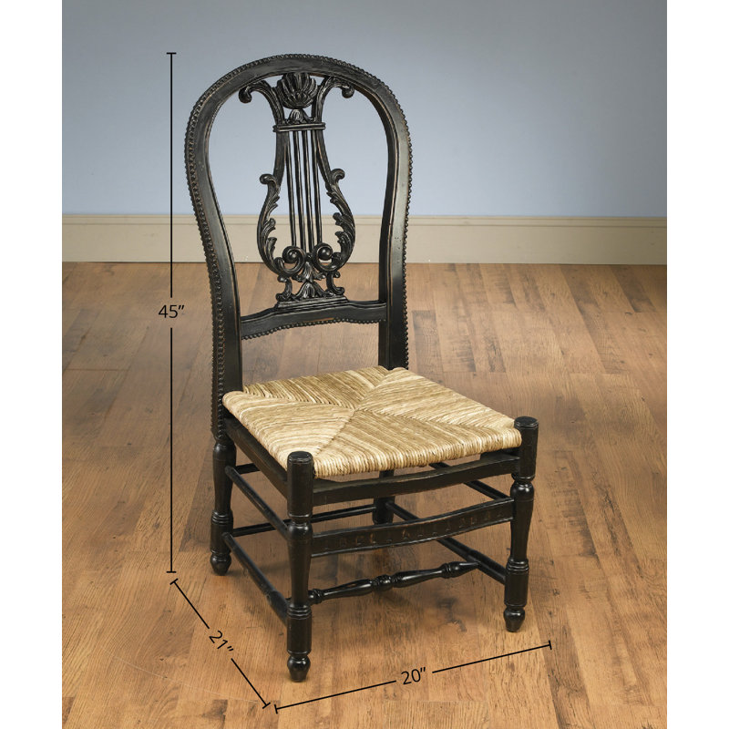 Ikhra Queen Anne Back Side Chair, Distressed Black