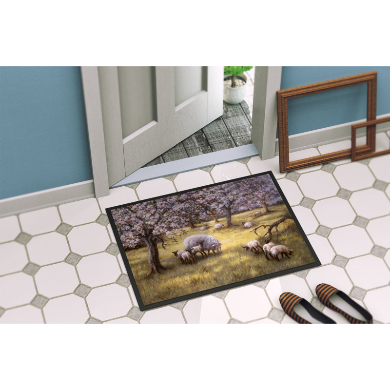 Tapis de porte extérieur anti-dérapant ovin, Rectangle 1 pi 6 po x 2 pi 3 po