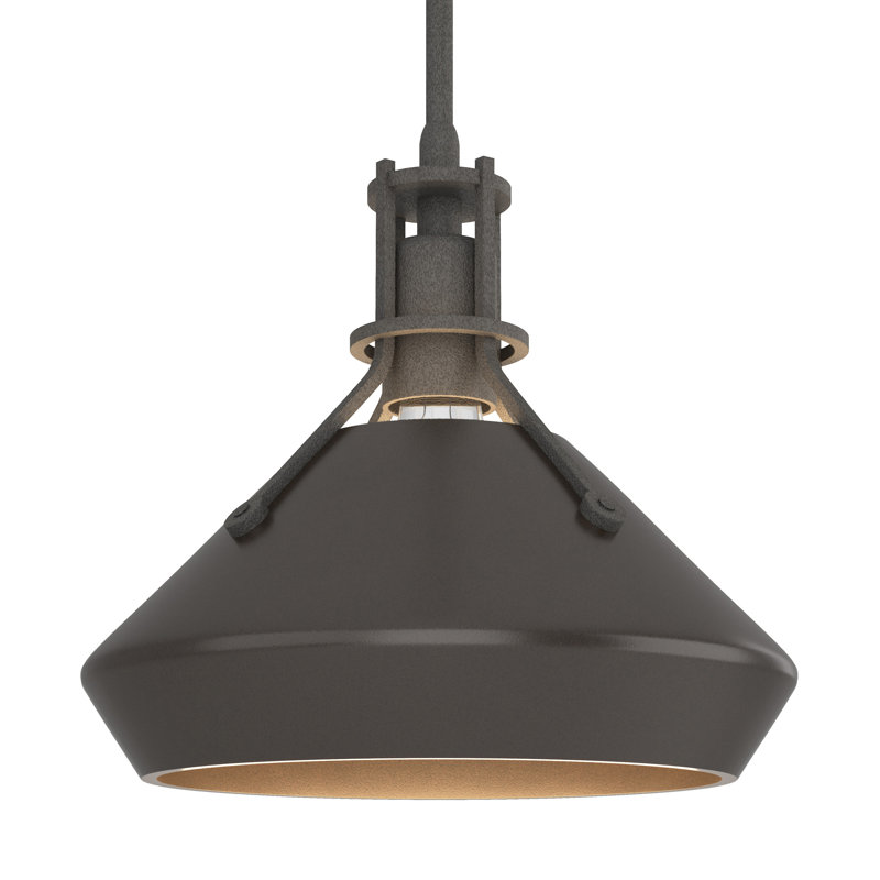 Henry with Chamfer Pendant, Oil Rubbed Bronze, Natural Iron