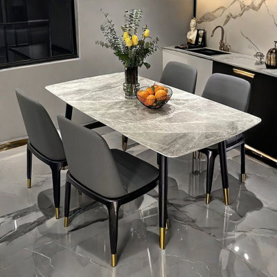 Light luxury modern rectangular rock dining table