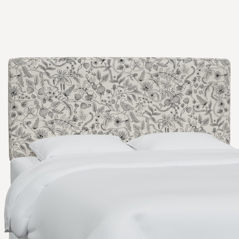 Elly Headboard, King, Rpc Aviary Black & Cream Linen