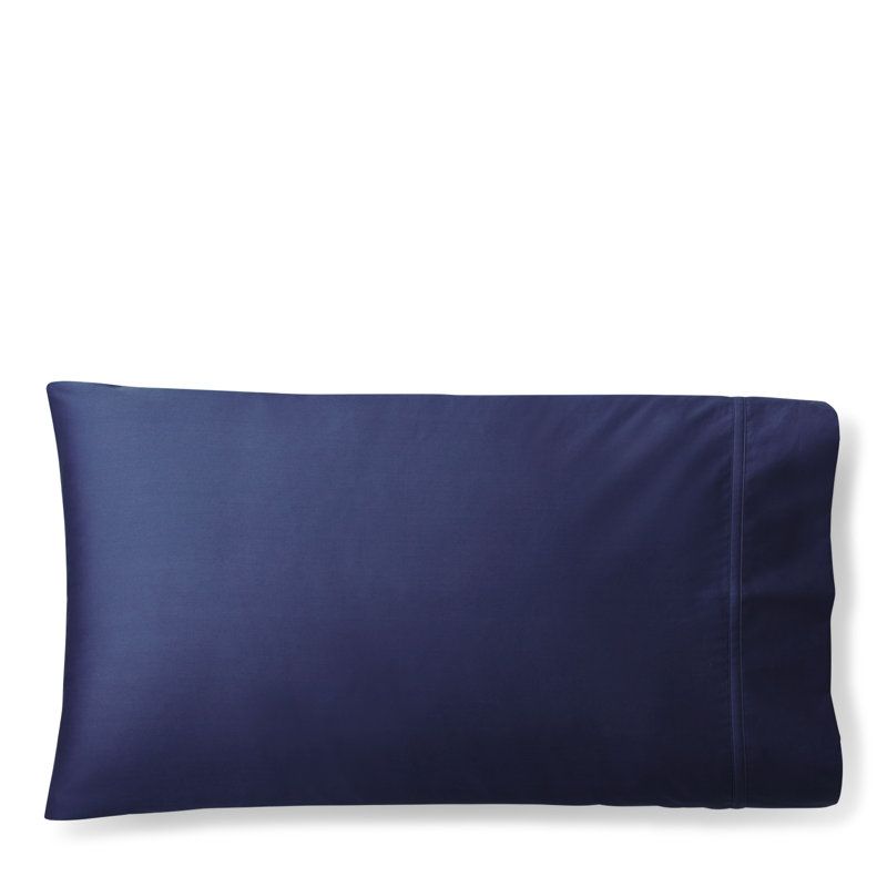 Ensemble de 2 taies d'oreiller en satin Spencer, Très grand, Bleu marine