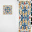 Rideaux en velours méditerranéen à motif méditerranéen rétro bleu VII - 1 panneau-112761371