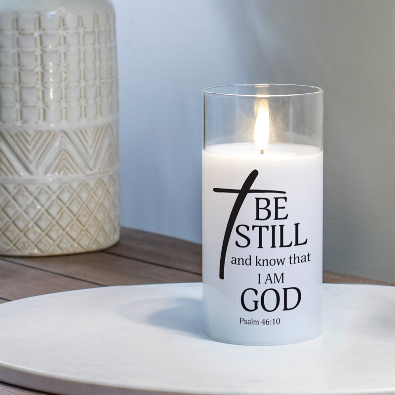 Flameless Jar Candle with Glass Holder