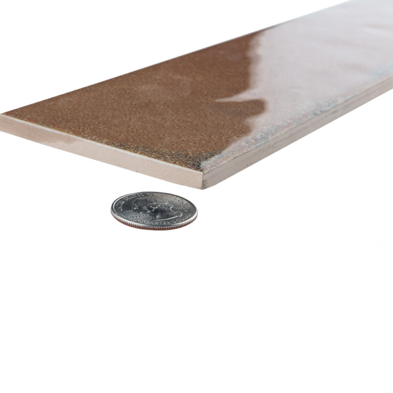 Luca 3" x 12" Ceramic Tile, Brown