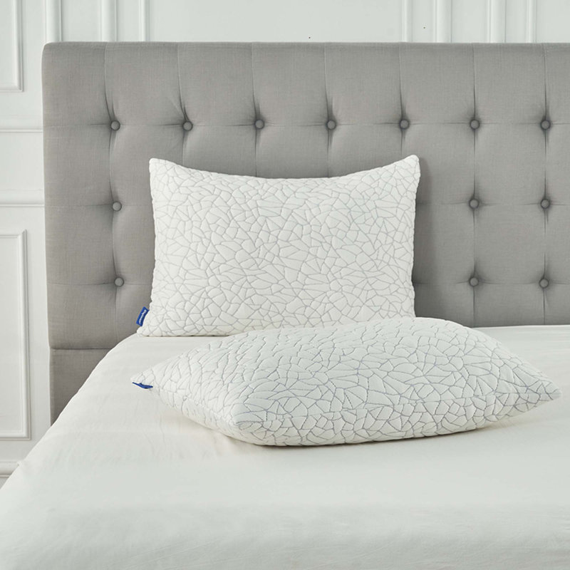 Oreiller doux en mousse à mémoire de forme avec support amovible et support moyen (ensemble de 2)