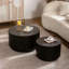 Ensemble de 2 tables basses cannelées noires