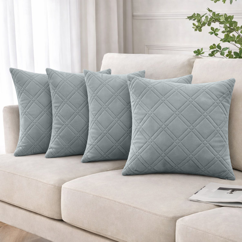 Geometric Square Throw Pillow Insert, Silver