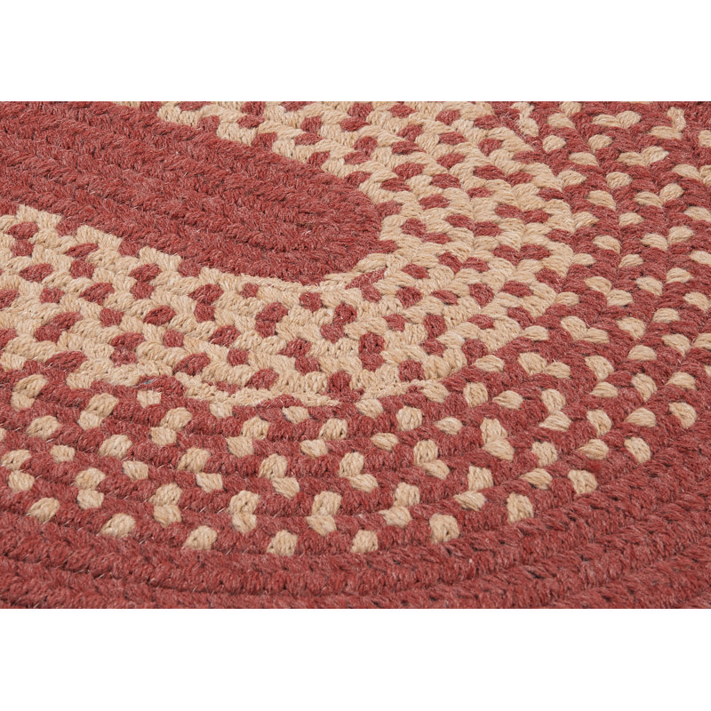 Tapis réversible en mélange de laine Paden - bois de rose, Ovale 8 pi x 10 pi