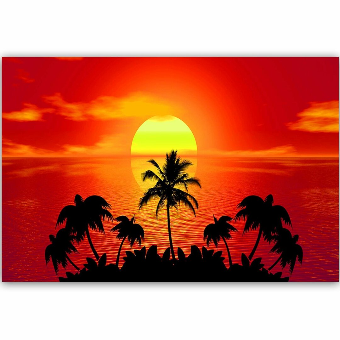 Leinwandbild Sunset with Palm Trees 4