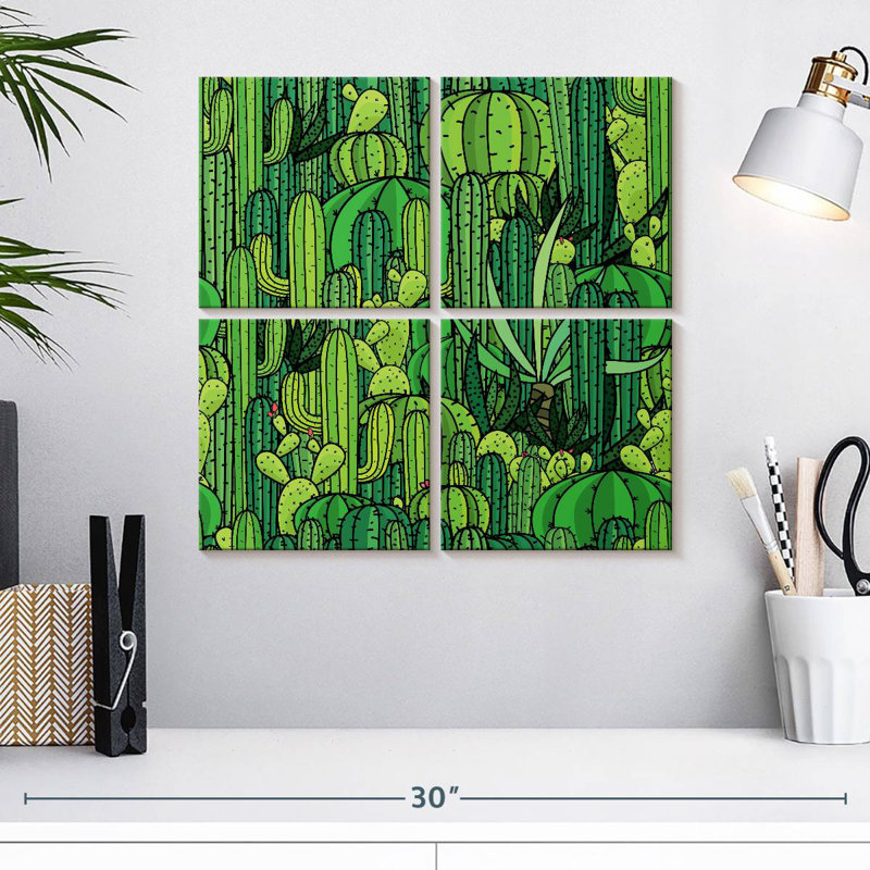 Motif de cactus vert Harnek, H 18 po x l 18 po