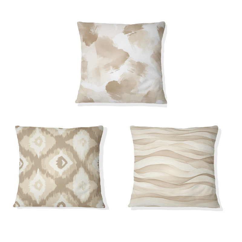 Coussin 3 pièces Sand Whisper, 16"H x 16"W