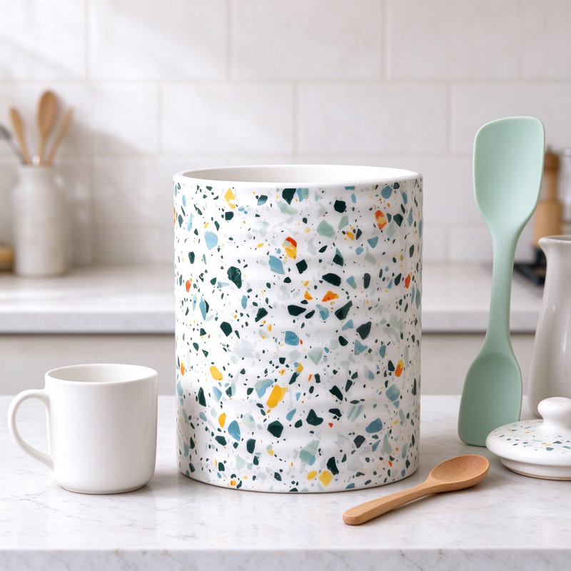 Ceramic / Porcelain Cylinder Utensil Crock