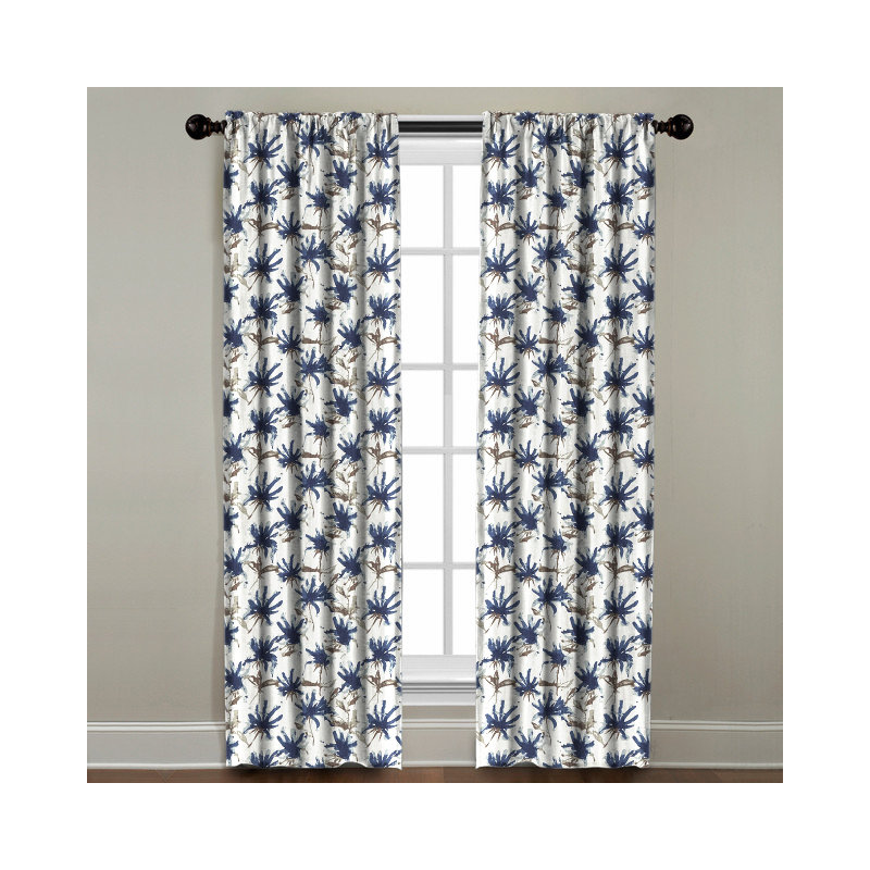 Cotton Room Darkening Curtain Single Panel, 50" W x 96" L, Blue