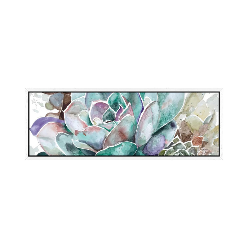 Desert Flower 1 Piece Floater Frame Panoramic Wall Art on Canvas, 182.88 cm H x 60.96 cm W, White