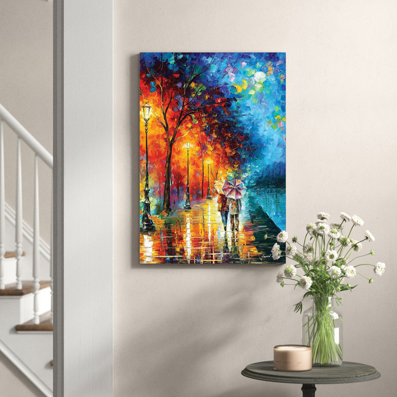 Love By The Lake by Leonid Afremov - Wrapped Canvas Giclee Art Print, 101.6 cm H x 66.04 cm W x 1.91 cm D