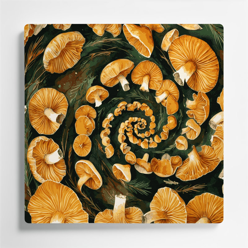 Légumes, art mural vert en métal Chanterelle, H 12 po x l 12 po