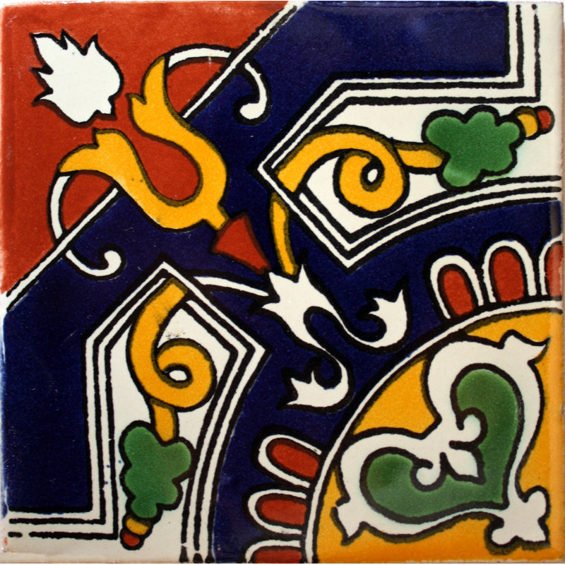 2" x 2" 36pcs TalaMex Medallion Talavera Mexican Tile