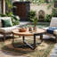 Table de patio d'extérieur avec plateau, cadre mat et base