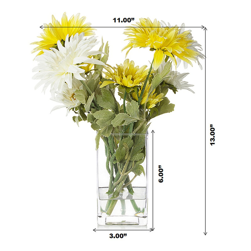 Faux Silk Daisy Arrangement in Vase