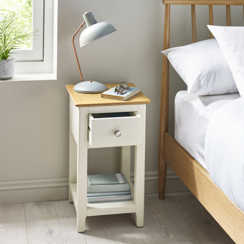 Amrico 34cm W Bedside Table, White