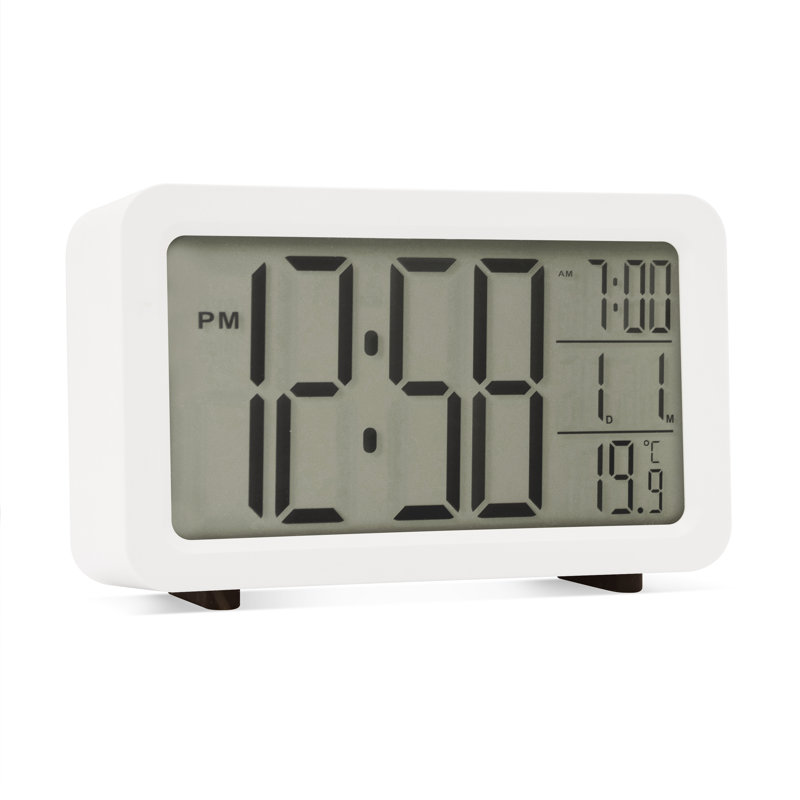 Quartz movement / Crystal Alarm Tabletop Clock, White